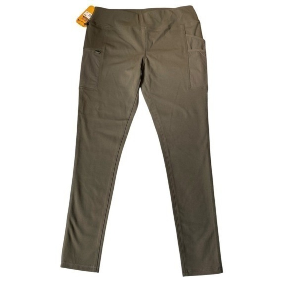 Carhartt Force Utility Leggings Women L Green Fitted Flex Zip Pocket Sports NWT